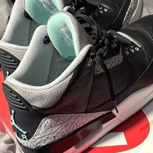 Jordan Sneakers Black and Glow Green